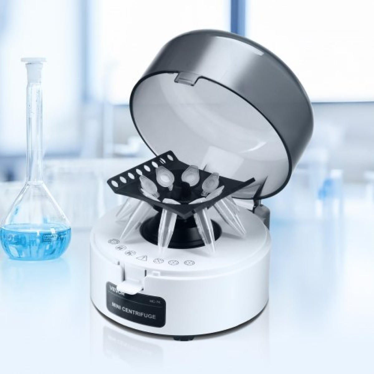 VEVOR Mini Centrifuge Machine, 3013xg RCF Electric Laboratory Centrifuge Machine with 2-in-1 Rotor for 0,2/1,5/2ml Tube Capacity, Fixed Speed ​​7000r/min, Low Noise, ευρέως χρησιμοποιούμενο σε διάφορα πειράματα