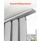 Περσίδες VEVOR Panel Track, Επεκτάσιμη ράγα από 116 cm έως 218 cm W, Trimmable Panel Curtains Μέχρι 243 cm H, Ρυθμιζόμενα κάθετα στόρια για συρόμενες πόρτες, πόρτες βεράντας, διαχωριστικό δωματίου, παράθυρο, γκρι