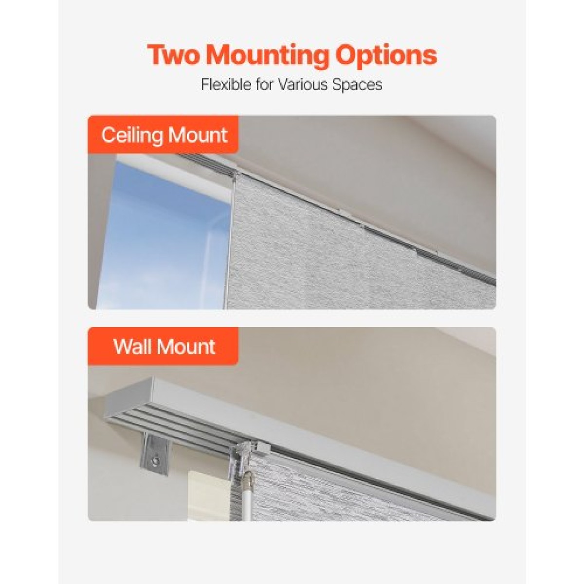 Περσίδες VEVOR Panel Track, Επεκτάσιμη ράγα από 116 cm έως 218 cm W, Trimmable Panel Curtains Μέχρι 243 cm H, Ρυθμιζόμενα κάθετα στόρια για συρόμενες πόρτες, πόρτες βεράντας, διαχωριστικό δωματίου, παράθυρο, γκρι