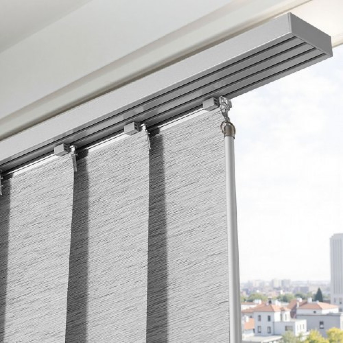 Περσίδες VEVOR Panel Track, Επεκτάσιμη ράγα από 116 cm έως 218 cm W, Trimmable Panel Curtains Μέχρι 243 cm H, Ρυθμιζόμενα κάθετα στόρια για συρόμενες πόρτες, πόρτες βεράντας, διαχωριστικό δωματίου, παράθυρο, γκρι