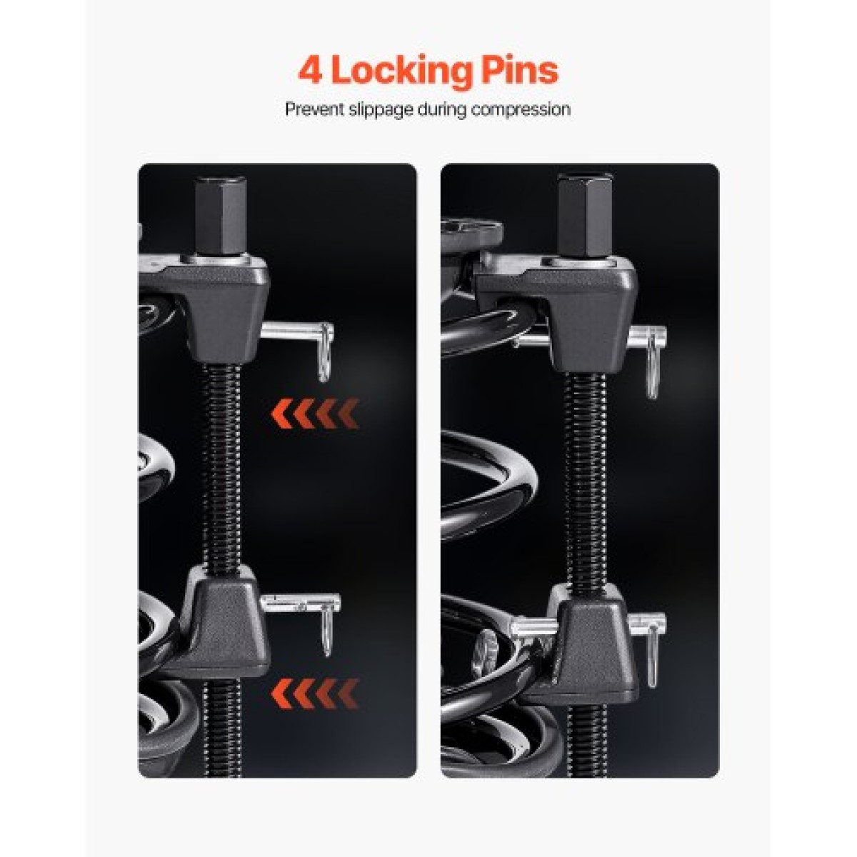 VEVOR Strut Spring Compressor, 2 Pack, Heavy Duty Coil Spring Compressor Tool με εμβέλεια 10,4 ίντσες (256 mm), Συμβατό με εξάγωνες υποδοχές 0,86 ίντσες (22 mm), Κατάλληλο για μοτοσυκλέτα φορτηγών αυτοκινήτων, Μαύρο
