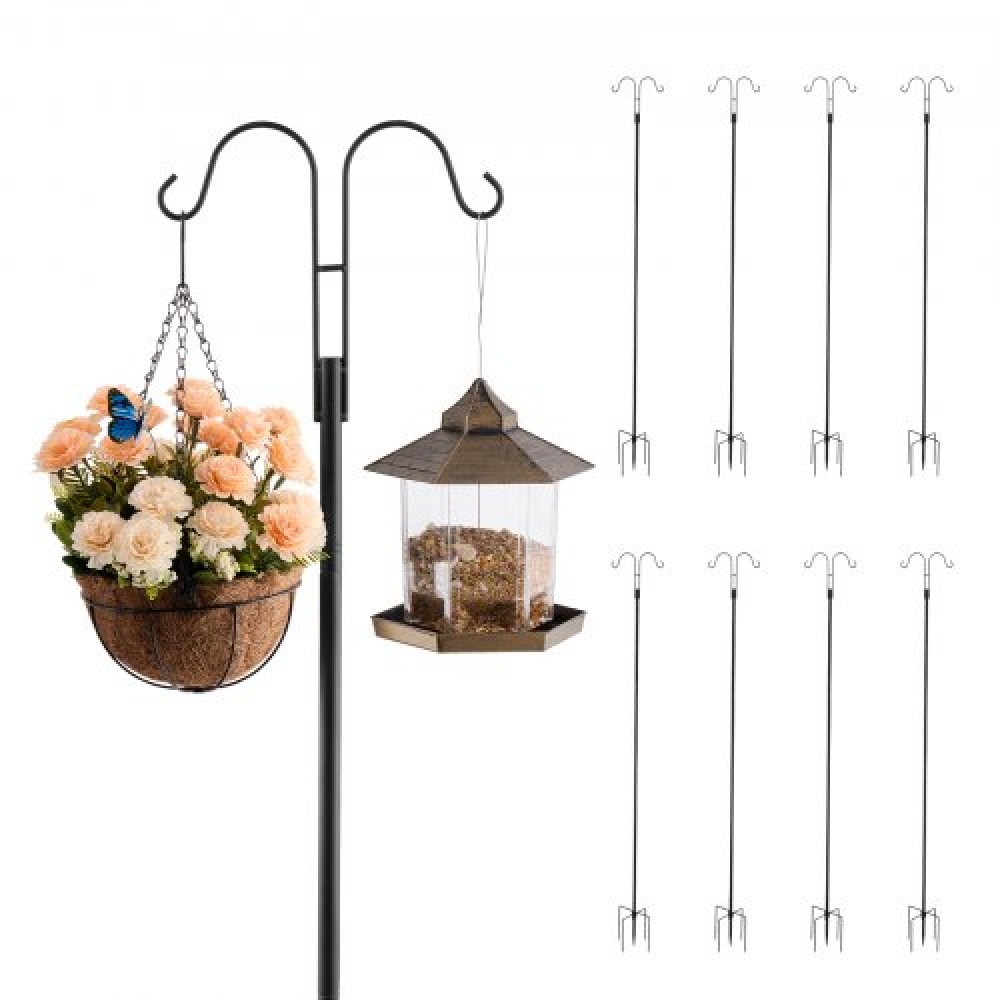 VEVOR Double Shepherds Hook 8 Pack 2345mm Heavy Duty Bird Feeder Pole