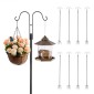 VEVOR Διπλοί γάντζοι Shepherds για εξωτερικούς χώρους, 8 Pack 2345 mm Βαρέως τύπου Μπαστούνι τροφοδοσίας πουλιών, 19 mm πάχους γάντζοι κήπου για κρεμαστή τροφοδοσία κολιμπρί, καλάθια φυτών, φανάρια ηλιακού φωτός, κουδούνια ανέμου