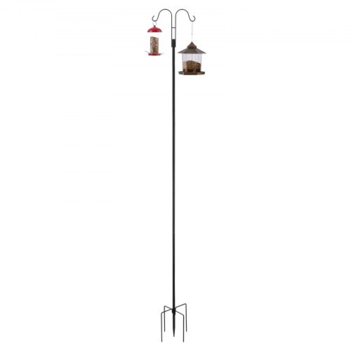 VEVOR Διπλοί γάντζοι Shepherds για εξωτερικούς χώρους, 8 Pack 2345 mm Βαρέως τύπου Μπαστούνι τροφοδοσίας πουλιών, 19 mm πάχους γάντζοι κήπου για κρεμαστή τροφοδοσία κολιμπρί, καλάθια φυτών, φανάρια ηλιακού φωτός, κουδούνια ανέμου