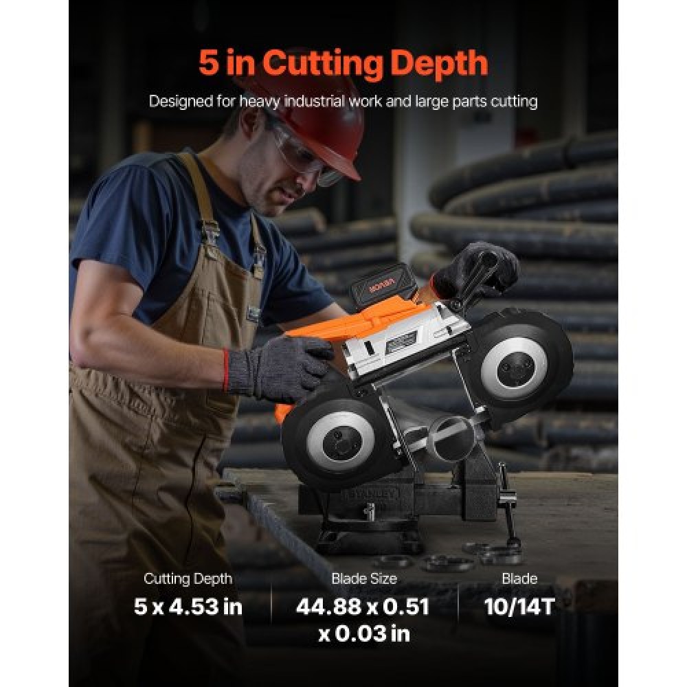 VEVOR 20V 5 in Deep Cut Variable Speed Brushless Portable Cordless Band Saw Kit