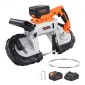 Κιτ φορητού πριονιού VEVOR 20V, Βάθος κοπής 127 mm x 115 mm, AC 220V, 360W πριονοκορδέλα με κινητήρα χωρίς ψήκτρες, μπαταρία 4,0 Ah, ασύρματη και συμπαγής ζώνη Portaband, Μεταβλητή ταχύτητα 0-120 m/min, για κοπή μετάλλων, ξύλο