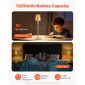 Επιτραπέζιο φωτιστικό VEVOR Cordless, 2-pack, 5200mAh Ενσωματωμένο επιτραπέζιο φωτιστικό με επαναφορτιζόμενη μπαταρία, 3 χρωμάτων Stepless Dimming Up, 3000-6500K θερμοκρασία χρώματος, επιτραπέζιο φωτιστικό για εστιατόριο, υπνοδωμάτιο, εξωτερικό χώρο, χρυσ