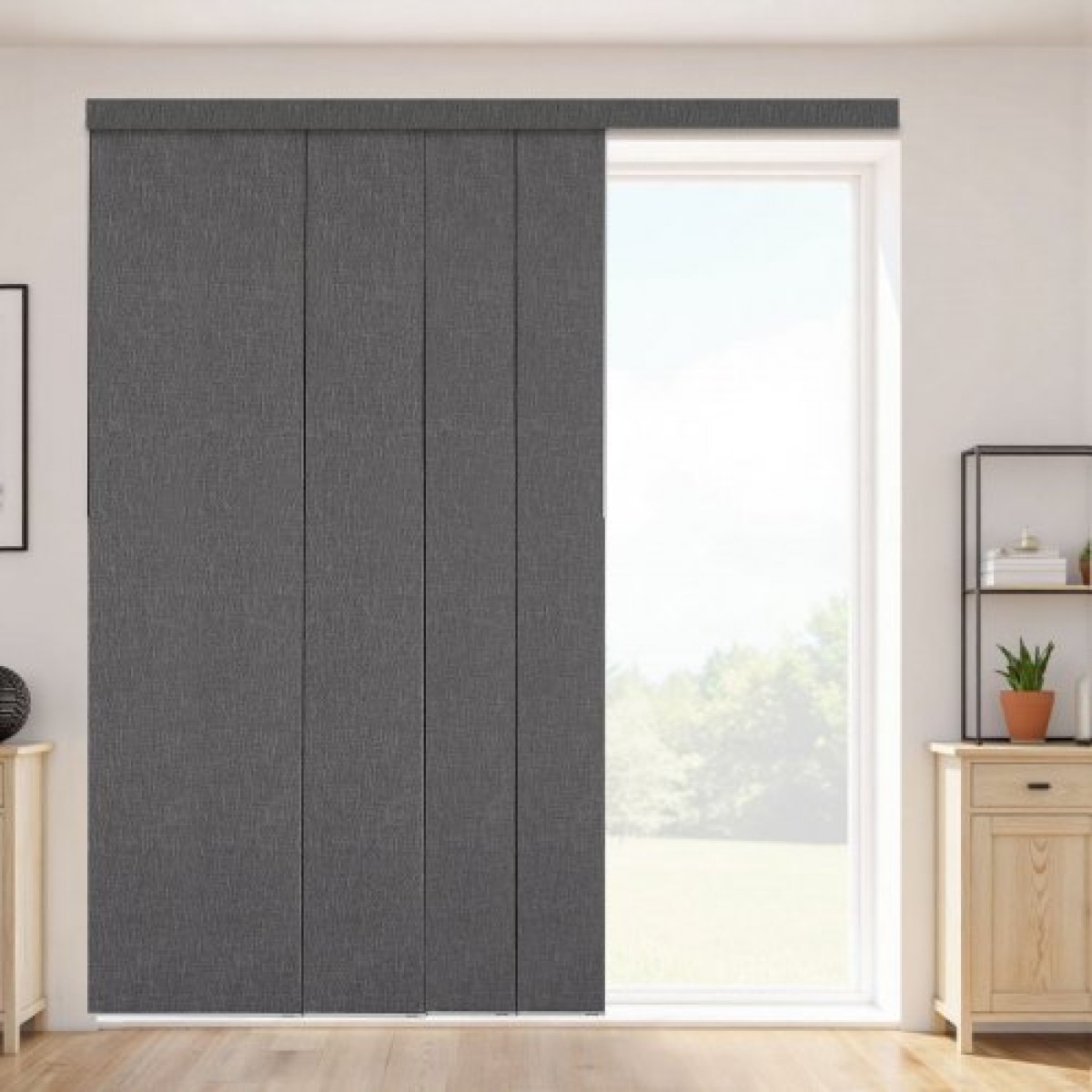 Περσίδες VEVOR Panel Track, Επεκτάσιμη ράγα από 116 cm έως 218 cm W, Trimmable Panel Curtains Up έως 243 cm H, Κάθετα στόρια συσκότισης για συρόμενες πόρτες, πόρτες βεράντας, διαχωριστικό δωματίου, σκούρο γκρι