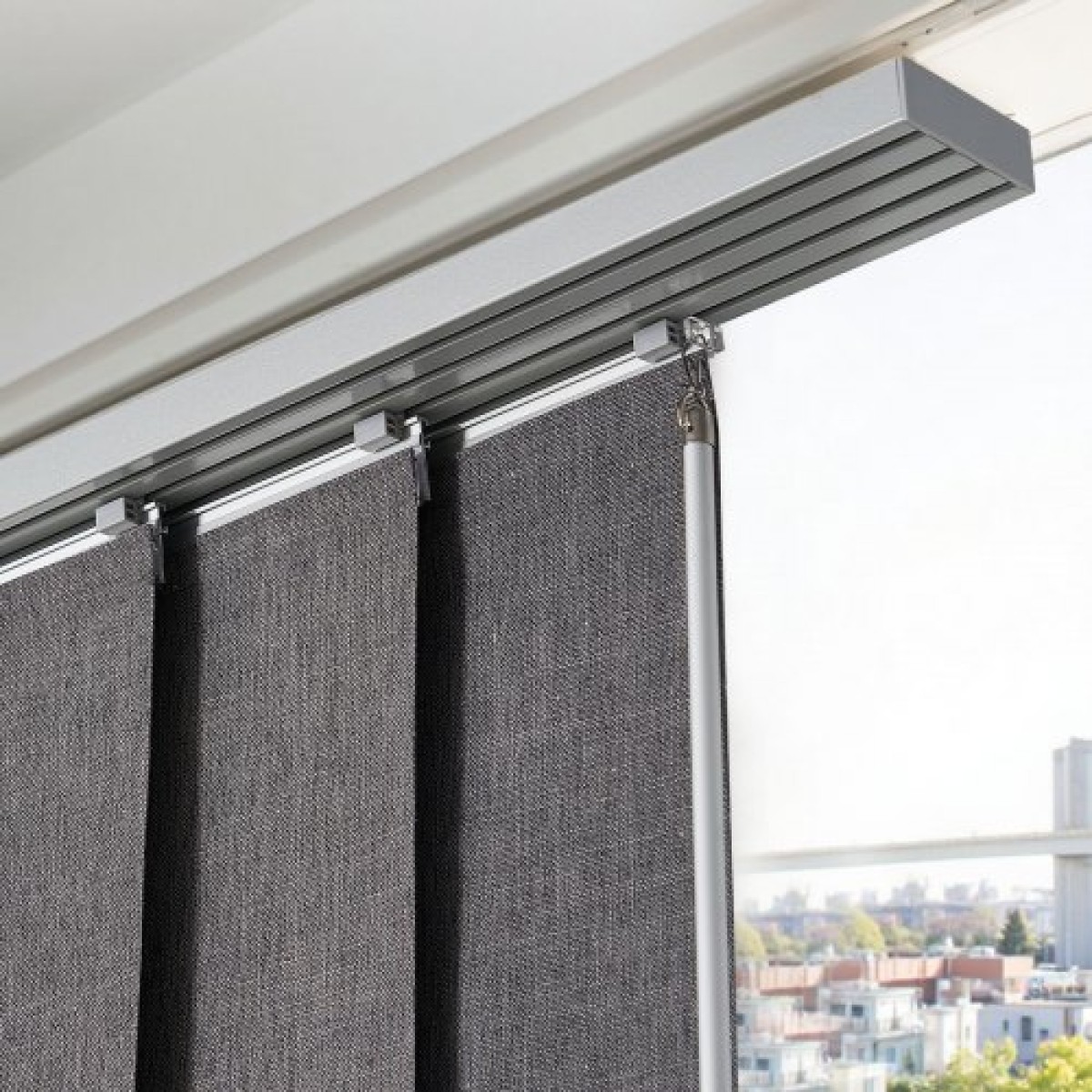 Περσίδες VEVOR Panel Track, Επεκτάσιμη ράγα από 116 cm έως 218 cm W, Trimmable Panel Curtains Up έως 243 cm H, Κάθετα στόρια συσκότισης για συρόμενες πόρτες, πόρτες βεράντας, διαχωριστικό δωματίου, σκούρο γκρι