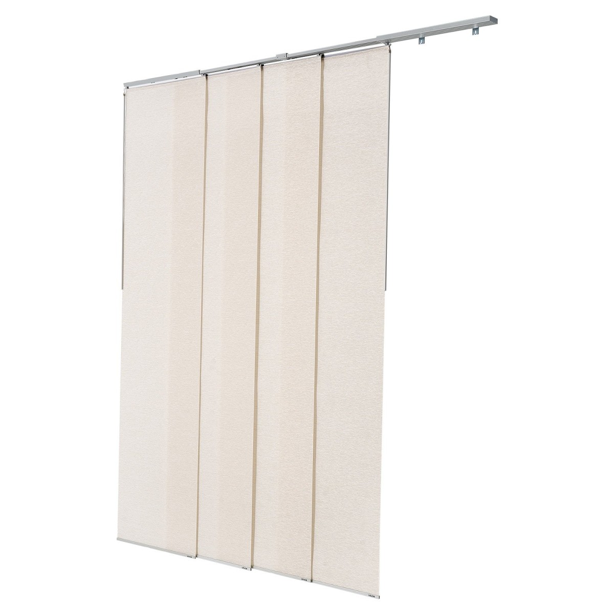 Περσίδες VEVOR Panel Track, Επεκτάσιμη ράγα από 116 cm έως 218 cm W, Trimmable Panel Curtains Μέχρι 243 cm H, Ρυθμιζόμενα κάθετα στόρια για συρόμενες πόρτες, πόρτες βεράντας, διαχωριστικό δωματίου, ανοιχτό καφέ