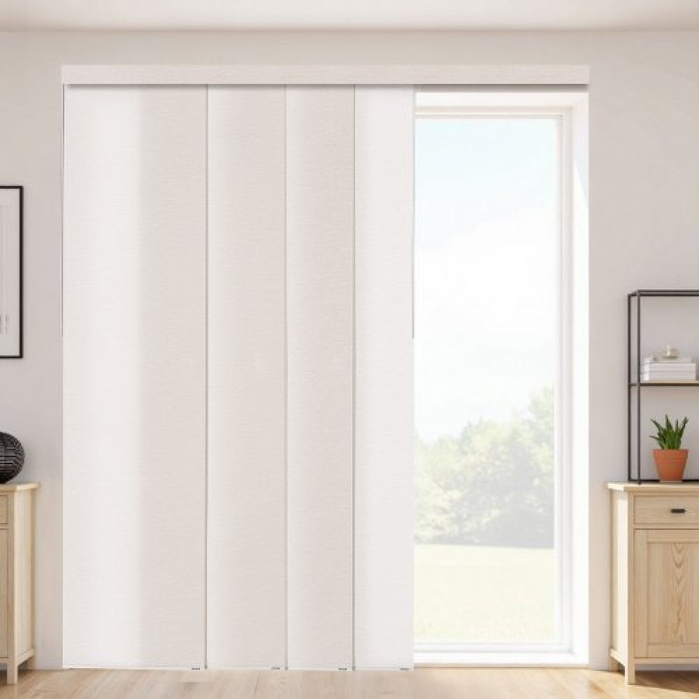 Περσίδες VEVOR Panel Track, Επεκτάσιμη ράγα από 116 cm έως 218 cm W, Trimmable Panel Curtains Μέχρι 243 cm H, Ρυθμιζόμενα κάθετα στόρια για συρόμενες πόρτες, πόρτες βεράντας, διαχωριστικό δωματίου, ανοιχτό καφέ