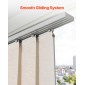 Περσίδες VEVOR Panel Track, Επεκτάσιμη ράγα από 116 cm έως 218 cm W, Trimmable Panel Curtains Μέχρι 243 cm H, Ρυθμιζόμενα κάθετα στόρια για συρόμενες πόρτες, πόρτες βεράντας, διαχωριστικό δωματίου, ανοιχτό καφέ