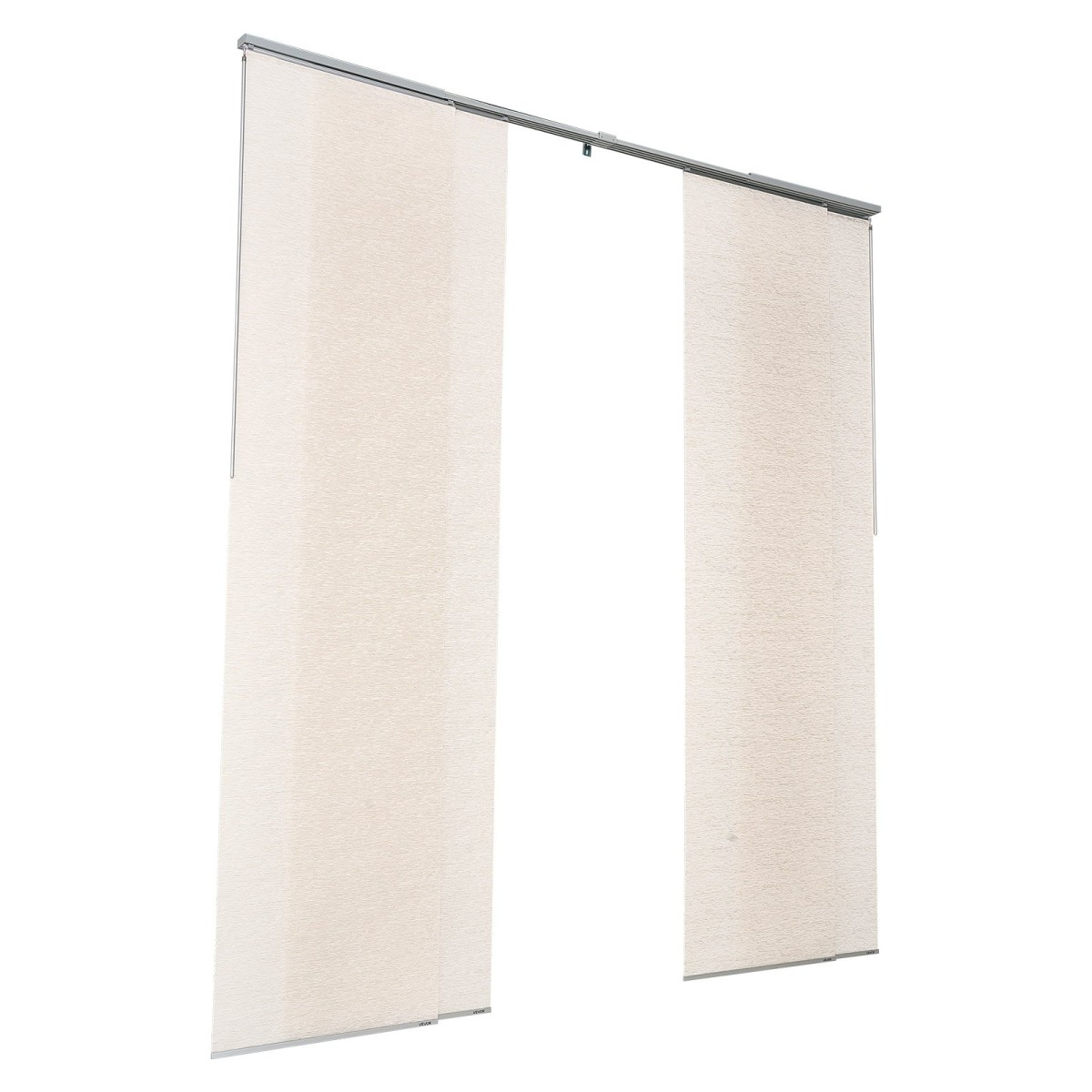 Περσίδες VEVOR Panel Track, Επεκτάσιμη ράγα από 116 cm έως 218 cm W, Trimmable Panel Curtains Μέχρι 243 cm H, Ρυθμιζόμενα κάθετα στόρια για συρόμενες πόρτες, πόρτες βεράντας, διαχωριστικό δωματίου, ανοιχτό καφέ