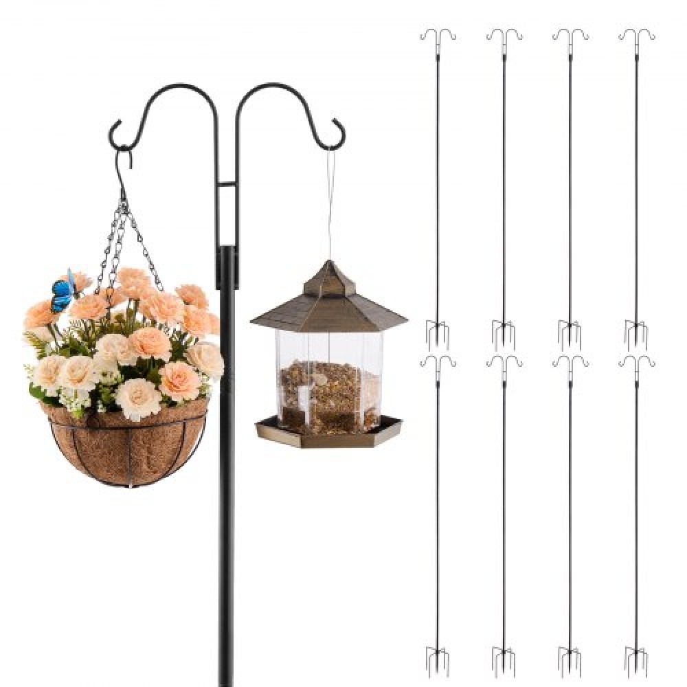 VEVOR Double Shepherds Hook 8 Pack 2730mm Heavy Duty Bird Feeder Pole