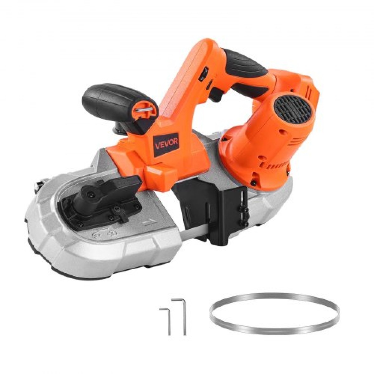 Φορητό πριόνι ταινίας VEVOR, Βάθος κοπής 65 x 65 mm, πριονοκορδέλα 360 W με κινητήρα χωρίς ψήκτρες, ασύρματο και συμπαγές Portaband, Ενσωματωμένοι γάντζοι ανάρτησης, 0-192 m/min Μεταβλητή ταχύτητα για κοπή μετάλλων, ξύλου (γυμνό εργαλείο)