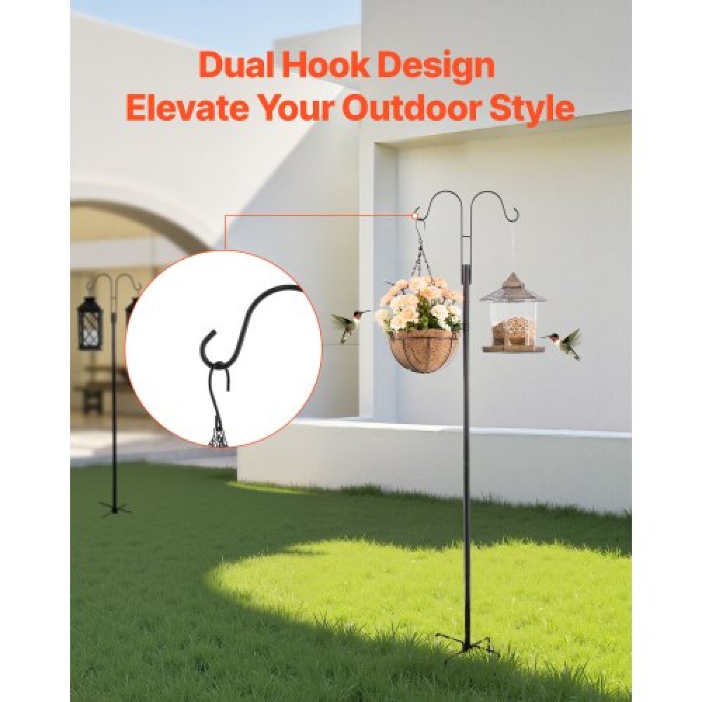 VEVOR Double Shepherds Hook 8 Pack 1560mm Heavy Duty Bird Feeder Pole