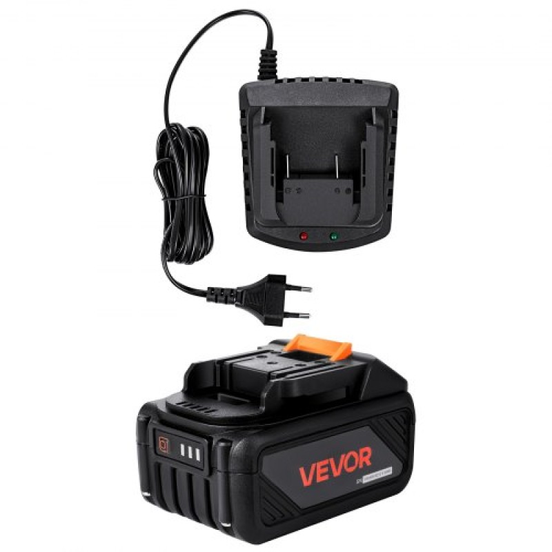 VEVOR 20V MAX, φορητή μπαταρία και φορτιστή Combo, AC 220V, 4.0 Ah μπαταρία ιόντων λιθίου, 4000 mAh Μεγάλη χωρητικότητα, Εκτεταμένος χρόνος λειτουργίας, Συμβατό με εργαλεία σειράς, για αντικατάσταση και γρήγορη φόρτιση