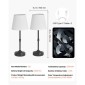 Επιτραπέζιο φωτιστικό VEVOR Cordless, 2 Pack, 5200mAh Ενσωματωμένο Επιτραπέζιο Φωτιστικό με Επαναφορτιζόμενη Μπαταρία, Φωτεινότητα 3 επιπέδων, Υφασμάτινη Απόχρωση, Θερμοκρασία χρώματος 2700-3000K, Επιτραπέζιο Φωτιστικό για Εστιατόριο, Υπνοδωμάτιο, Μπαρ, Μ