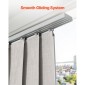 Περσίδες VEVOR Panel Track, Επεκτάσιμη ράγα από 116 cm έως 218 cm W, Trimmable Panel Curtains Up έως 243 cm H, Κάθετες περσίδες συσκότισης για συρόμενες πόρτες, πόρτες βεράντας, διαχωριστικό δωματίου, ανοιχτό γκρι