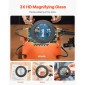 Σταθμός συγκόλλησης VEVOR Magnetic Hands Helping, 4 Flexible Arms Third Hand Tool with 3X LED μεγεθυντικός λαμπτήρας & αντιολισθητική βάση βαρέως τύπου, Soldering Hands Helping for Electronic Repair Craft Hobby DIY
