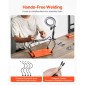 Σταθμός συγκόλλησης VEVOR Magnetic Hands Helping, 4 Flexible Arms Third Hand Tool with 3X LED μεγεθυντικός λαμπτήρας & αντιολισθητική βάση βαρέως τύπου, Soldering Hands Helping for Electronic Repair Craft Hobby DIY