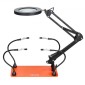 Σταθμός συγκόλλησης VEVOR Magnetic Hands Helping, 4 Flexible Arms Third Hand Tool with 3X LED μεγεθυντικός λαμπτήρας & αντιολισθητική βάση βαρέως τύπου, Soldering Hands Helping for Electronic Repair Craft Hobby DIY