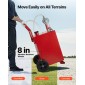 VEVOR 20 Gallon Fuel Caddy, βενζίνη και ντίζελ καυσίμου με αντλία χειροκίνητης μεταφοράς, φορητό δοχείο αποθήκευσης καυσίμου με 2 τροχούς & λάστιχο 10 ft, Gas Caddy για αυτοκίνητα, χορτοκοπτικά, ATV, σκάφη, Περισσότερα, κόκκινο