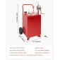 VEVOR 20 Gallon Fuel Caddy, βενζίνη και ντίζελ καυσίμου με αντλία χειροκίνητης μεταφοράς, φορητό δοχείο αποθήκευσης καυσίμου με 2 τροχούς & λάστιχο 10 ft, Gas Caddy για αυτοκίνητα, χορτοκοπτικά, ATV, σκάφη, Περισσότερα, κόκκινο