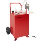 VEVOR 20 Gallon Fuel Caddy, βενζίνη και ντίζελ καυσίμου με αντλία χειροκίνητης μεταφοράς, φορητό δοχείο αποθήκευσης καυσίμου με 2 τροχούς & λάστιχο 10 ft, Gas Caddy για αυτοκίνητα, χορτοκοπτικά, ATV, σκάφη, Περισσότερα, κόκκινο