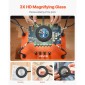 Σταθμός συγκόλλησης VEVOR Magnetic Hands Helping, 4 Flexible Arms Third Hand Soldering Tool, με μεγεθυντικό λαμπτήρα 3X LED, 4 PCB Pillar Holder & Heavy-Duty Base, Electronic Repair Craft Hobby DIY