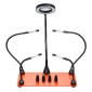 Σταθμός συγκόλλησης VEVOR Magnetic Hands Helping, 4 Flexible Arms Third Hand Soldering Tool, με μεγεθυντικό λαμπτήρα 3X LED, 4 PCB Pillar Holder & Heavy-Duty Base, Electronic Repair Craft Hobby DIY