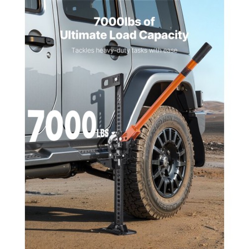VEVOR Farm Jack, 91,5 cm Utility High Lift Farm Jack, 3,18 Ton Capacity Ratcheting Off Road Utility Jacks, Heavy-Duty Lift Jacks με εύρος ανύψωσης 130,1-769,6 mm για τρακτέρ, φορτηγό, SUV