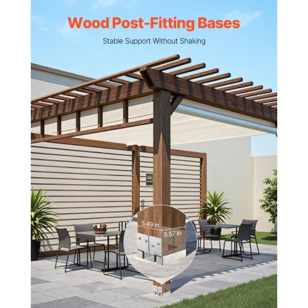 VEVOR 10 Pcs 6x6 Post Base Post Anchor for Concrete Inner Size 5.49x5.57 in