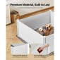 Κουτί VEVOR Dogs Whelping Box, 60 x 60 x 24 ιντσών, Παρκοκρέβατο για κουτάβια από πλαστικό PVC με ρυθμιζόμενη πόρτα και πλενόμενο μαξιλαράκι ούρων, αντιπαραμορφωτικό εσωτερικό κουτάβι για σκύλους πολύ μεγάλης φυλής, Milk White