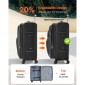 Επεκτάσιμη αποσκευή VEVOR Softside με περιστροφικούς τροχούς, 24 ιντσών / 71 cm Ελεγμένες μεγάλες αποσκευές, ελαφριά βαλίτσα με τσάντα με επεκτεινόμενη τσέπη με φερμουάρ και κλειδαριά TSA, μαύρο