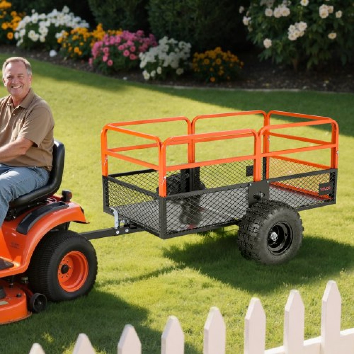 VEVOR Garden Utility Trailer, 28 Cu.Ft.& 800kg, τρέιλερ ATV UTV, Ρυμουλκούμενα πίσω από χάλυβα Dump Trailers, Αφαιρούμενο πίσω πλαίσιο, Ρυμουλκούμενα βαρέως τύπου πίσω από την αυλή για χλοοκοπτικά τρακτέρ Garden Waste