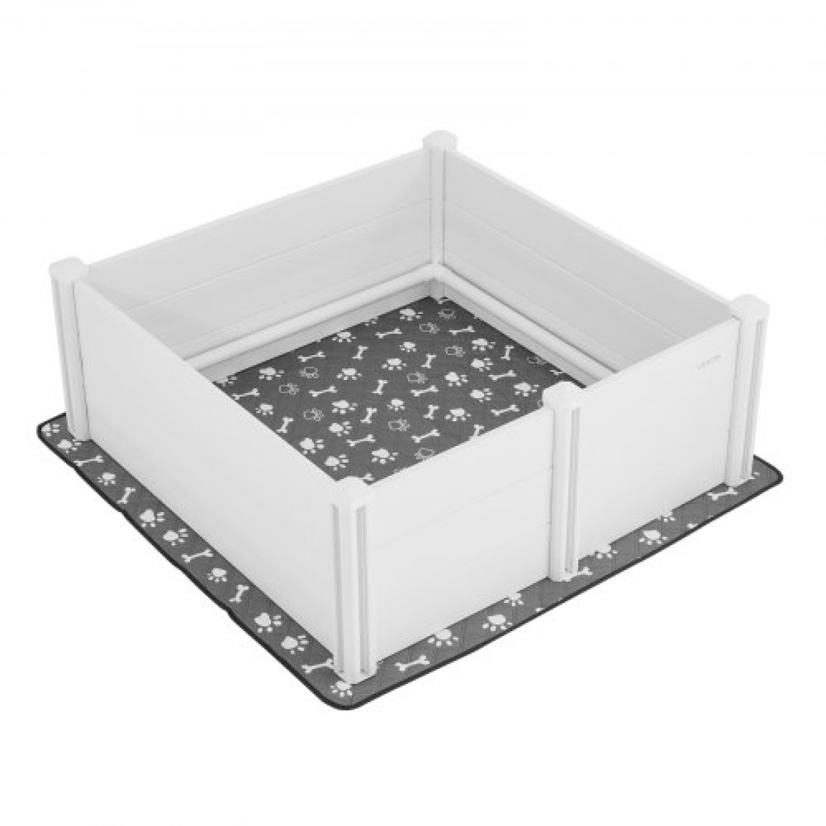 Κουτί VEVOR Dogs Whelping Box, 48 x 48 x 18,1 ιντσών, Πλαστικό PVC κουτάβια παρκοκρέβατο με ρυθμιζόμενη πόρτα και πλενόμενο μαξιλαράκι ούρων, αντιπαραμορφωτικό εσωτερικό κουτάβι για σκύλους μεγάλης φυλής, Milk White