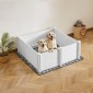 Κουτί VEVOR Dogs Whelping Box, 48 x 48 x 18,1 ιντσών, Πλαστικό PVC κουτάβια παρκοκρέβατο με ρυθμιζόμενη πόρτα και πλενόμενο μαξιλαράκι ούρων, αντιπαραμορφωτικό εσωτερικό κουτάβι για σκύλους μεγάλης φυλής, Milk White