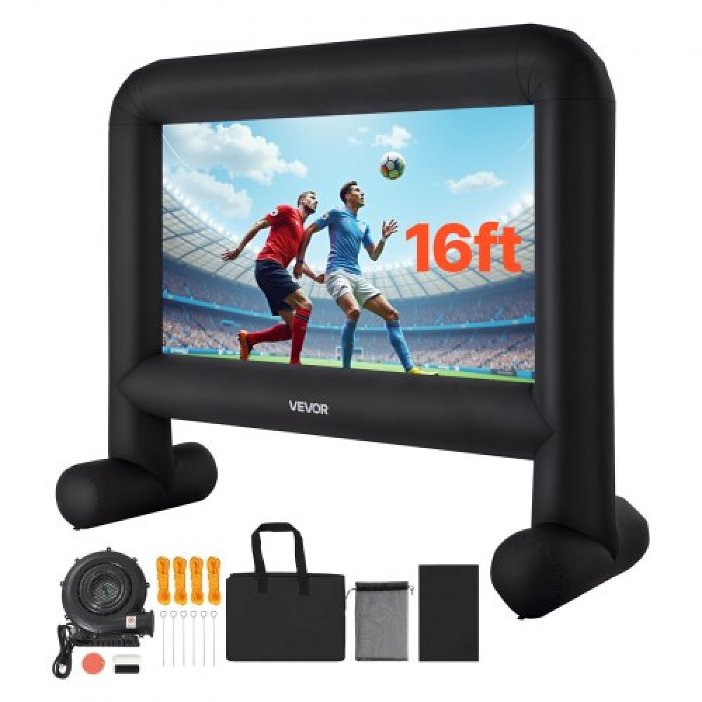 VEVOR 16 ft Inflatable Movie Screen 16:9 600D Movie Projection with Portable Bag