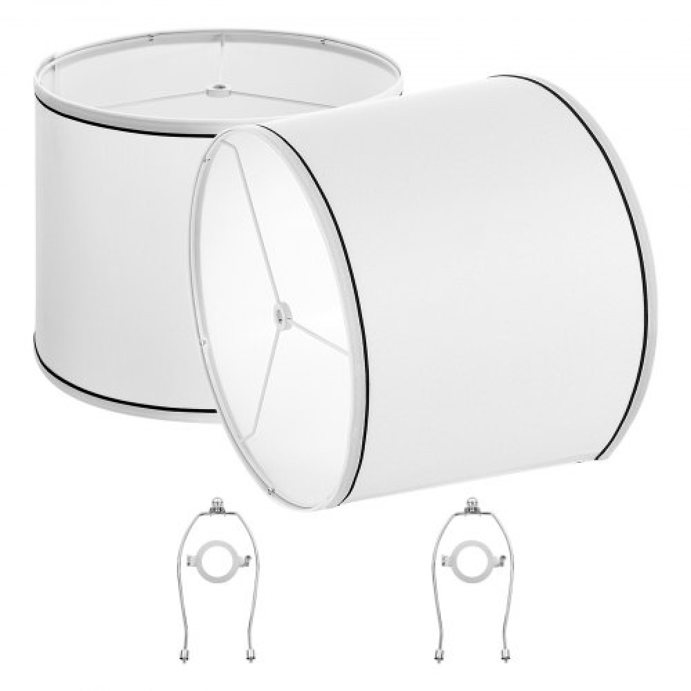 VEVOR Lamp Shade 2 Set 11 x 13 x 10 inches Medium Lampshade with Harp (White)