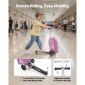VEVOR Ride-on Bagage, χωρητικότητας 20 L, 20 ιντσών βαλίτσα παιδικού σκούτερ με τροχούς flash PU, ρυθμιζόμενη λαβή & αντιολισθητική λαβή TPR, αναδιπλούμενη & ελαφριά αποσκευή σκούτερ για παιδιά ηλικίας 5+, μωβ