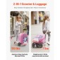 VEVOR Ride-on Bagage, χωρητικότητας 20 L, 20 ιντσών βαλίτσα παιδικού σκούτερ με τροχούς flash PU, ρυθμιζόμενη λαβή & αντιολισθητική λαβή TPR, αναδιπλούμενη & ελαφριά αποσκευή σκούτερ για παιδιά ηλικίας 5+, μωβ