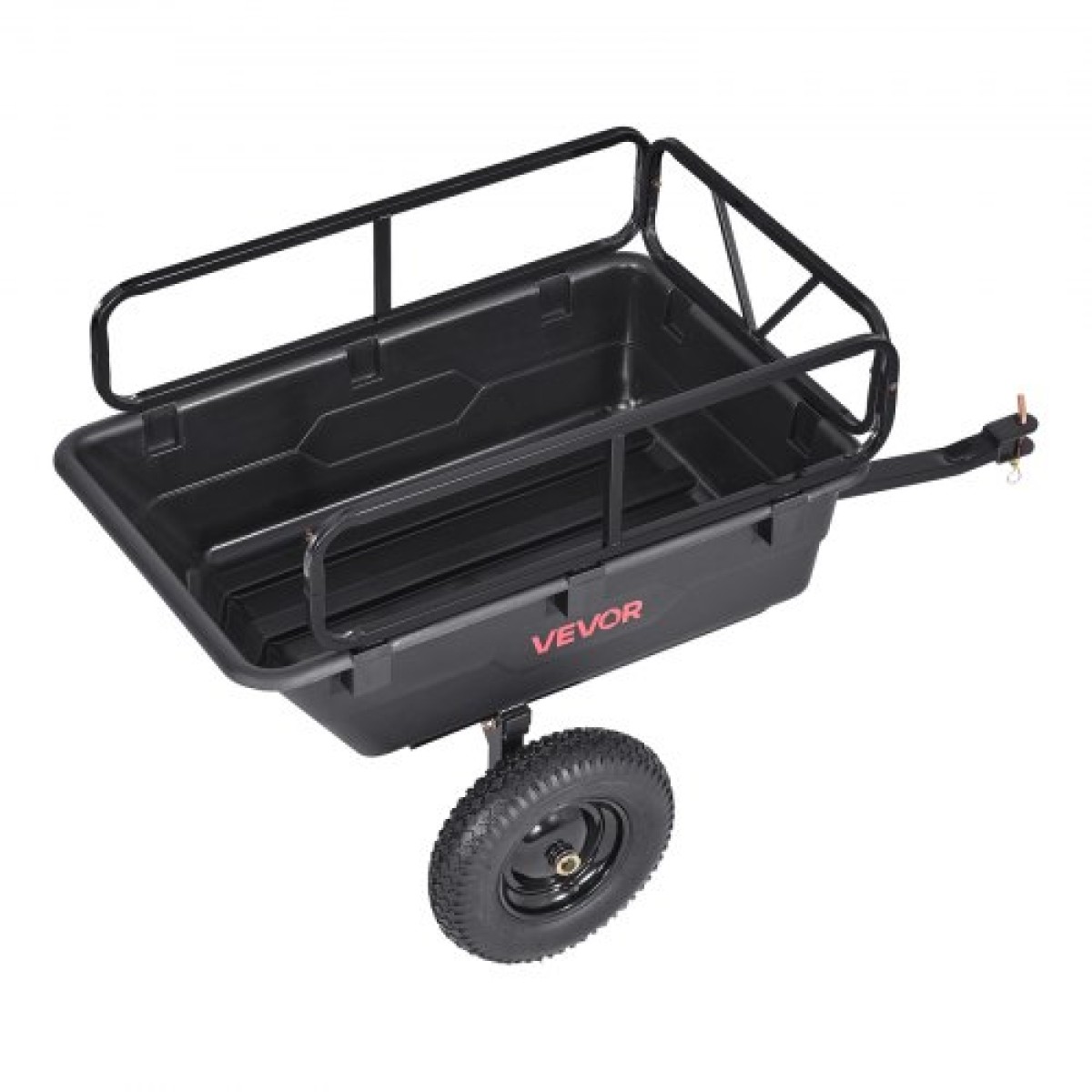 VEVOR Garden Utility Trailer, 10 Cu.Ft 227 kg, τρέιλερ μεταφοράς ATV UTV, Ρυμούλκηση πίσω από το καλάθι Poly Dump με ελαστικά 16", πεντάλ χειρός ή ποδιού, ρυμουλκούμενα βαρέως τύπου για χλοοκοπτικά τρακτέρ Garden Waste