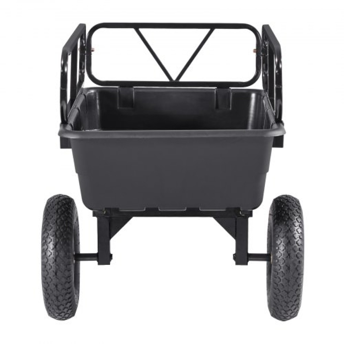 VEVOR Garden Utility Trailer, 10 Cu.Ft 227 kg, τρέιλερ μεταφοράς ATV UTV, Ρυμούλκηση πίσω από το καλάθι Poly Dump με ελαστικά 16", πεντάλ χειρός ή ποδιού, ρυμουλκούμενα βαρέως τύπου για χλοοκοπτικά τρακτέρ Garden Waste