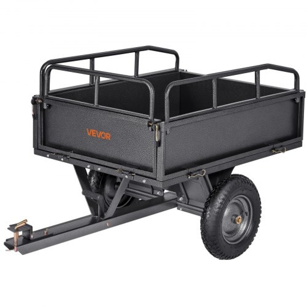 VEVOR Steel Dump Cart 10 Cu. Ft 500LB for ATV/UTV Trailer Tow Behind Heavy Duty