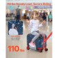 VEVOR Ride-on Baggage, χωρητικότητα 26 L, 18 ίντσες ρυμούλκηση κατά μήκος των μικρών αποσκευών μεταφορά με ρόδες, ρυθμιζόμενο ιμάντα ώμου, ελαφριά παιδική βαλίτσα ιππασίας για αγόρια και κορίτσια ηλικίας 3+, μπλε & λευκό