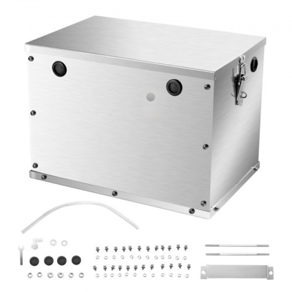 VEVOR Battery Box, Group 24/31 Trolling Motor Battery Box, Θήκη μπαταριών Marine με τρύπες καλωδίων από καουτσούκ, θήκη αποθήκευσης κελύφους από κράμα αλουμινίου, εύκολη εγκατάσταση, για δρομείς εκτός δρόμου, φορτηγά