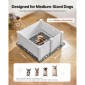 VEVOR Dogs Whelping Box, 38,6 x 38,6 x 18,1 ιντσών, πλαστικό PVC κουτάβια παρκοκρέβατο με ρυθμιζόμενη ύψος πόρτας και πλενόμενο μαξιλαράκι κατούρησης, στυλό παιχνιδιού για κουτάβια εσωτερικού χώρου κατά της παραμόρφωσης για σκύλους μέσης φυλής, Milk White