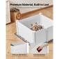 VEVOR Dogs Whelping Box, 38,6 x 38,6 x 18,1 ιντσών, πλαστικό PVC κουτάβια παρκοκρέβατο με ρυθμιζόμενη ύψος πόρτας και πλενόμενο μαξιλαράκι κατούρησης, στυλό παιχνιδιού για κουτάβια εσωτερικού χώρου κατά της παραμόρφωσης για σκύλους μέσης φυλής, Milk White