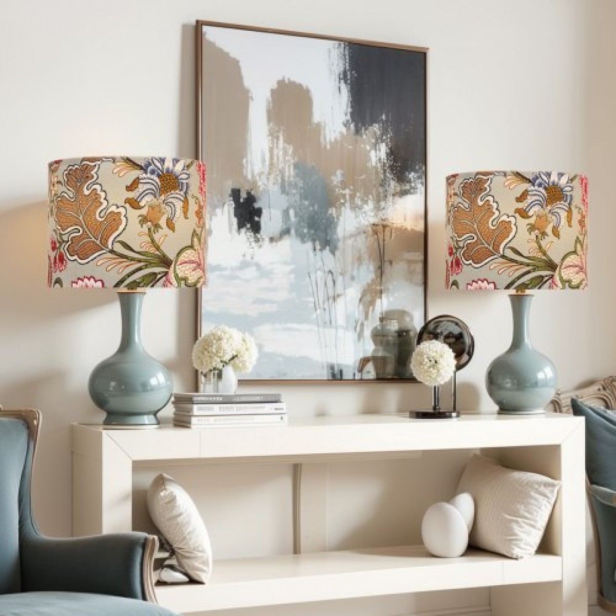 VEVOR Drum Lamp Shade 2 Set, 13 in Top x 13 in Bottom x 10 in High, Medium Drum Len αμπαζούρ, Ανταλλακτικό φωτιστικό για επιτραπέζια φωτιστικά Φωτιστικά δαπέδου Κρεμαστά φώτα, Απαιτείται εύκολη συναρμολόγηση (Σκούρο λουλουδάτο)